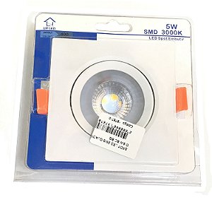 SPOT LED EMBUTIR QUADRADO 5W BC BRANCO QUENTE UPLED