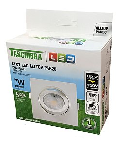 SPOT EMBUTIR QUADRADO LED 7W BRANCO FRIO TASCHIBRA