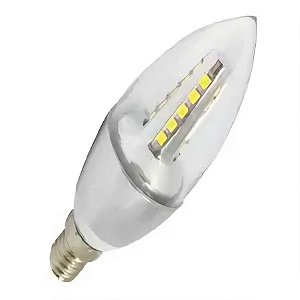 LÂMPADA VELA LED BRANCA QUENTE 3000K 5W E27 ETV