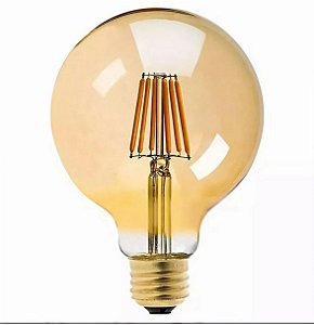 LÂMPADA FILAMENTO LED G-80 AMBAR