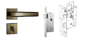 FECHADURA STAM 823/23 ROSETA QUADRADA ANTIQUE WC