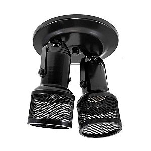SPOT PARA 2 LÂMPADAS TELINHA PRETO
