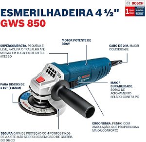 ESMERILHADEIRA BOSCH GWS850 110V