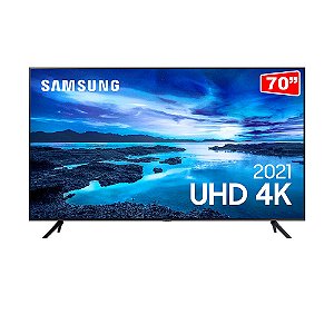 Smart TV 70 UHD 4K Samsung 70AU7700, Processador Crystal 4K, Tela sem limites, Visual Livre de Cabos, Alexa built in, Co
