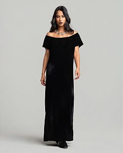 VESTIDO CIGANINHA VELUDO PRETO