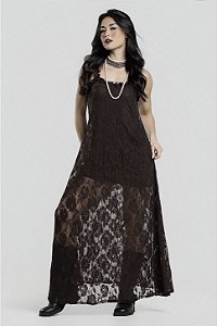 VESTIDO RENDA CAFÉ