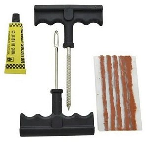 Kit Reparo Remendo Para Pneu Carro e Moto Sem Câmara