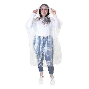 Capa de Chuva Impermeável Descartável Portátil Transparente
