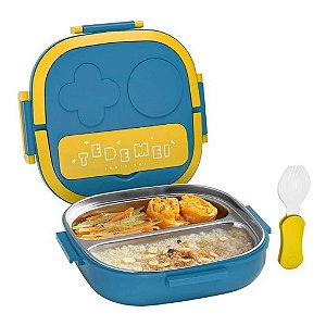 Lancheira Infantil Marmita Térmica Divisórias Aço Inox Pote
