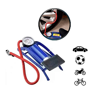 Bomba de Ar com Pedal Portátil Para Pneu Bola Bicicleta Carro