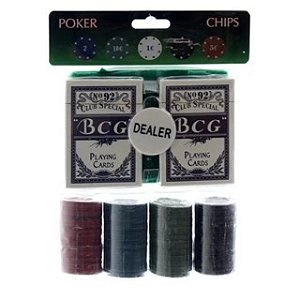 Kit Poker Profissional Em e Sem Lata 100 Fichas Numeradas Dealer