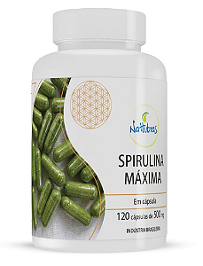 Spirulina Máxima - 120 Cápsulas de 500mg NATTUBRAS