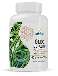 Óleo de Alho - Desodorizado 60 cápsulas de 500mg NATTUBRAS