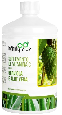 Suplemento de Vitamina C - Sabor Graviola e Aloe Vera - 1 Litro Infinity Aloe