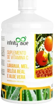 Suplemento de Vitamina C - Sabor Laranja, Mel, Geléia Real e Aloe Vera - 500ml  Infinity Aloe