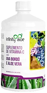 Suplemento de Vitamina C - Sabor Uva Bordô e Aloe Vera - 500ml  Infinity Aloe