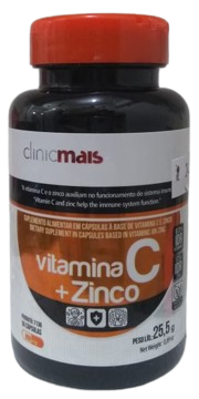 Vitamina C + Zinco 30 cápsulas de 850mg - ClinicMais