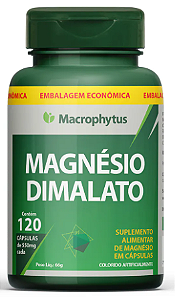 Magnésio Dimalato - 120 cápsulas de 550mg  Macrophytus