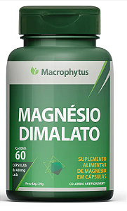 Magnésio Dimalato - 60 cápsulas de 550mg  Macrophytus