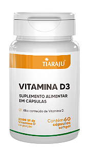 Vitamina D3 - 60 Cápsulas Softgel - TIARAJU