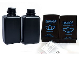 Kit Revelação filme - Revelador/Fixador + 2 garrafas p/ quimico