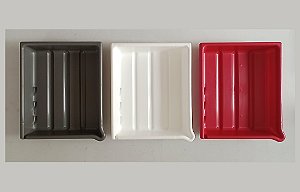 Bandejas para laboratório - 20x25cm - Marca Paterson - kit com 3 (vermelha, branca e cinza)
