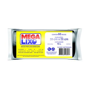 Sacos para Lixo Mega Mega Fort Rolo Preto - Aromasil