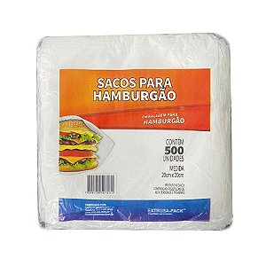 Sacos Para Hamburgão 20cm X 20cm Com 500 Unidades