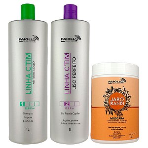 Kit Escova Progressiva Liso Perfeito CTIM Shampoo Antirresíduos CTIM e Máscara Jaborandi - Paiolla