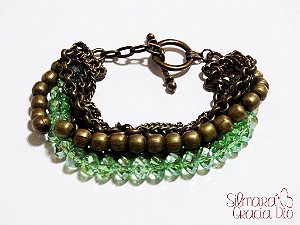 Pulseira Cristais Verde Pulseira Cristais Verde