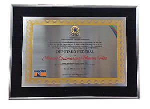 Diploma Especial Deputado - Aço Inox - 50 x 36
