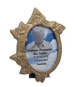 PORCELANA COM FOTO E MOLDURA EM BRONZE - GRANDE