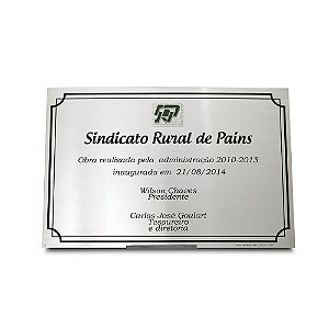 PLACA DE INAUGURAÇÃO 50 X 70CM  (Aço Inox - Textos - Logomarcas - Brasões Coloridos)