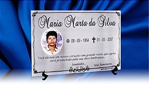 Placa Póstuma 40 x 50 cm com 2 Porcelanas