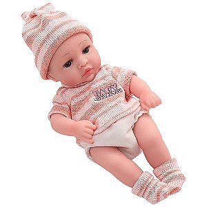 Boneca Bebê Reborn Laura Baby Mini Jolie 100% Vinil