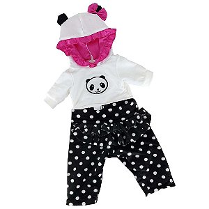 Roupa Para Boneca Bebê Reborn Laura Baby Panda