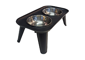 Comedouro Elevado Duplo 350ml Premium Inox Pet Cão Médio