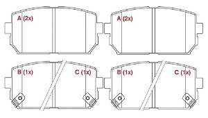 JOGO PASTILHA FREIO TRAS KIA CARENS 2.0 08/..SORENTO 10/...6230