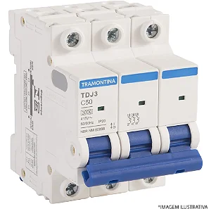 Disjuntor DIN Tripolar TR3KA 3 x 50A Tramontina