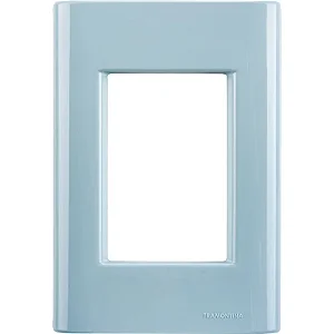 Placa Linha Giz Tramontina 4x2 3 Postos Azul Jeans