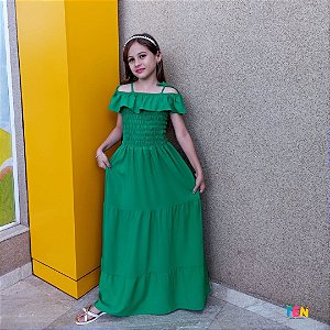 Vestido Juvenil  Longo Feminino Ciganinha vermelho Menina