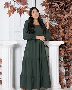 Vestido juvenil longo verde