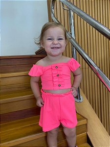 Conjunto Feminino Infantil Neon Menina