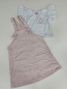Jardineira Menina Tamanho 1, 2, 3, 4, 6, 8, 10  Infantil Feminina