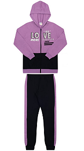 Conjunto Moletom Feminino Inverno WKids Ziper 10, 12, 14 Menina