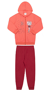Conjunto Moletom Inverno Feminino WKids Ziper Tamanho 6 Menina