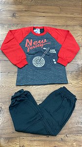Conjunto Moletom Inverno Masculino WKids Fechado Tamanho 4 Menino