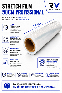 Filme Stretch 500x25 - Bobina Com 2,5 Kg