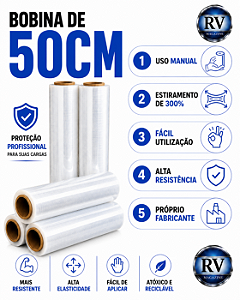 Filme Stretch 500x25 - Bobina Com 4 Kg