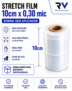 Kit 100 Rolos - Filme Stretch 100mm - Atacado ( Revenda)